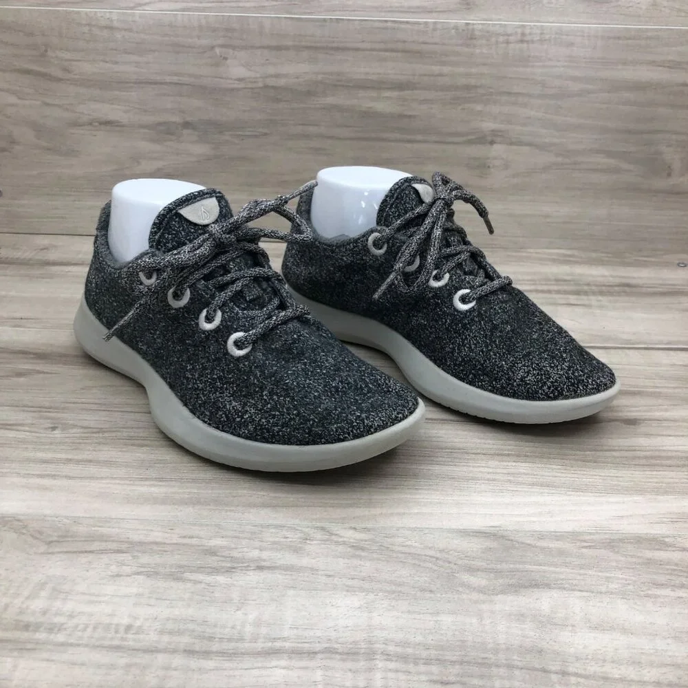 Allbirds Sneakers Womens 8 Gray Merino Wool Runners Lace Up Shoes